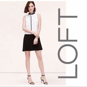 Loft Black/White Drop Waist Lace Dress | L